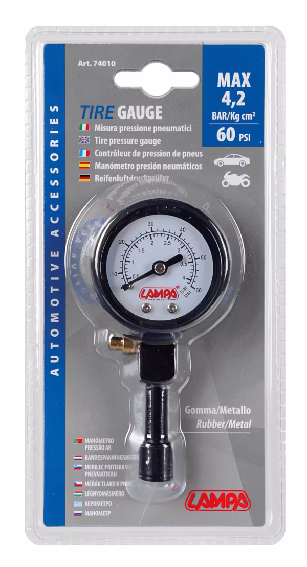 Lampa Misura pressione pneumatici in gomma/metallo - max 4,2 bar / 60 psi