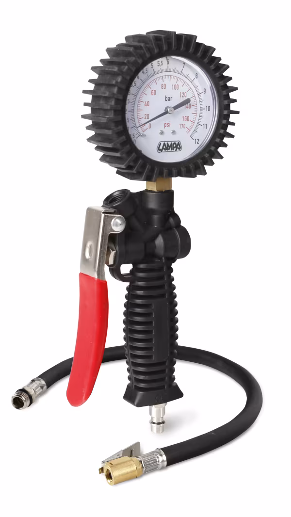 Lampa Gonfia pneumatici con manometro 270° di precisione - max 12 bar / 170 psi