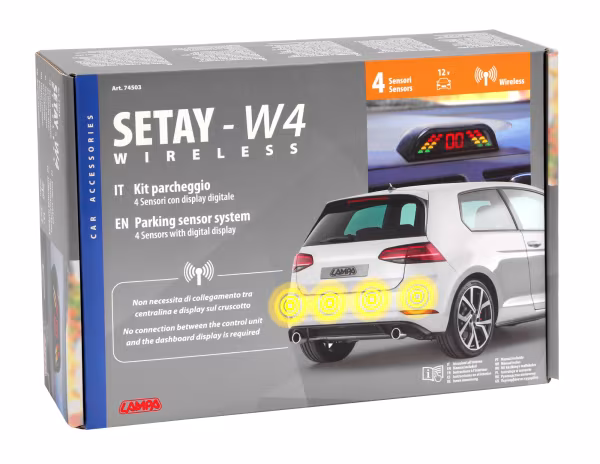 Lampa Setay W4, kit 4 sensori parcheggio con display wireless, 12V