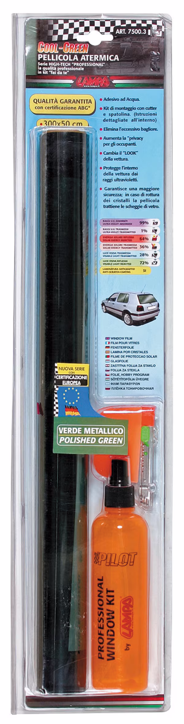 Pilot Cool-Green, pellicola oscurante - 300x50 cm - Verde metallizzato