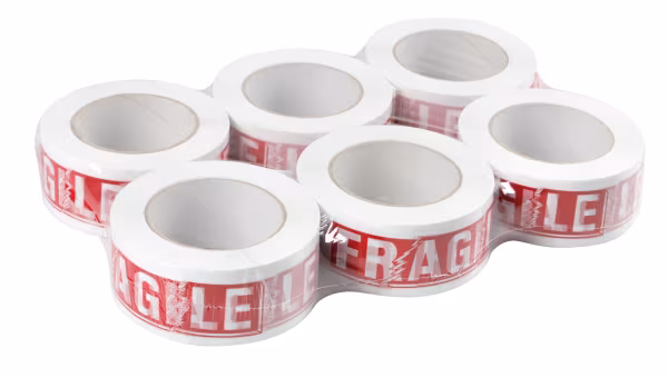 Lampa Nastro adesivo bianco con stampa fragile, set 6 pz