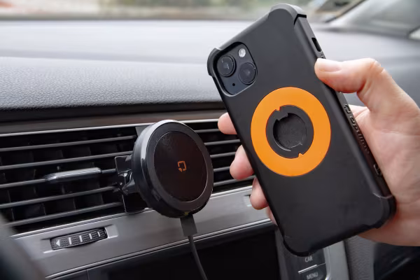 Optiline Mag Wireless Airvent, Porta telefono magnetico per bocchetta d’aerazione con ricarica wireless