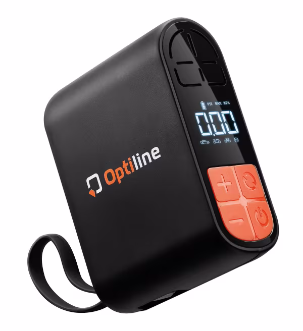 Optiline Aircore, mini compressore elettrico portatile compatibile con auto, moto, bici, palloni