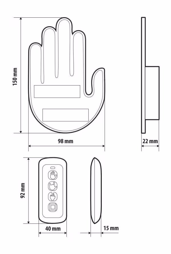 Lampa Led Hand Gestures, luce decorativa - 203 Led Smd