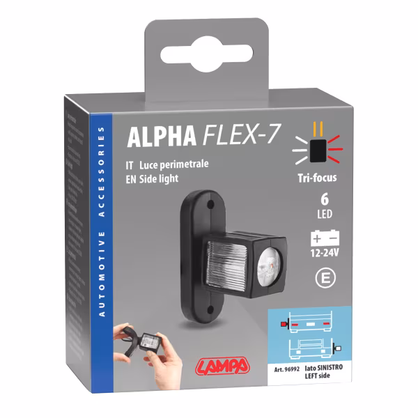 Lampa Alpha Flex 7, luce ingombro - 6 Led - 12/24V - Sinistra