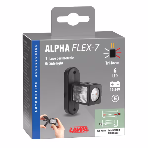 Lampa Alpha Flex 7, luce ingombro - 6 Led - 12/24V - Destra