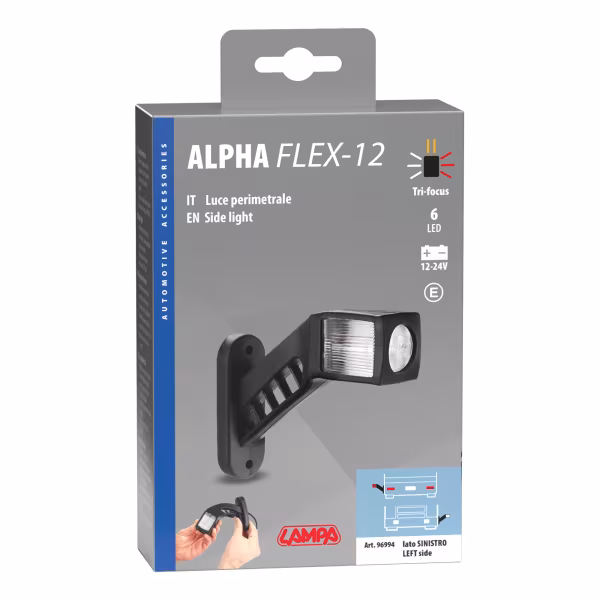 Lampa Alpha Flex 12, luce ingombro - 6 Led - 12/24V - Sinistra