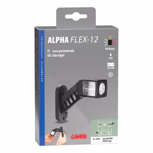 Lampa Alpha Flex 12, luce ingombro - 6 Led - 12/24V - Destra