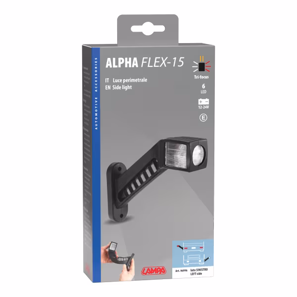 Lampa Alpha Flex 15, luce ingombro - 6 Led - 12/24V - Sinistra