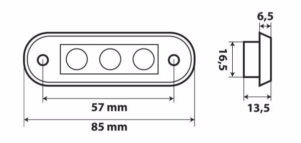 Lampa Luce ingombro - 3 Led - 12/24V