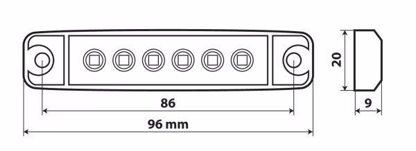 Lampa Luce ingombro - 6 Led - 12/24V