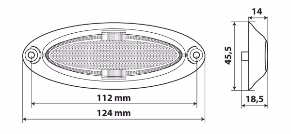 Lampa Luce ingombro - 4 Led - 12/24V - Bianco