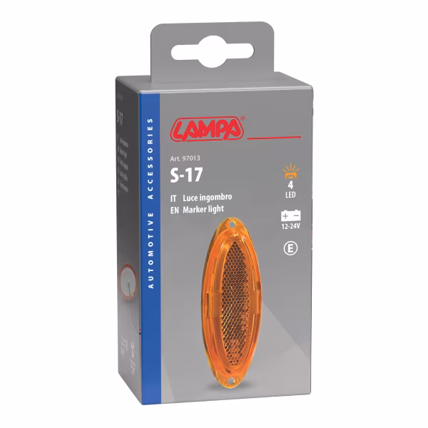 Lampa Luce ingombro - 4 Led - 12/24V - Arancio