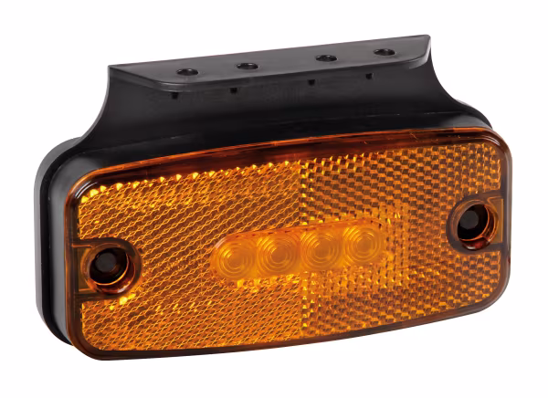 Lampa Luce ingombro con catarifrangente e staffa - 4 Led - 12/24V - Arancio