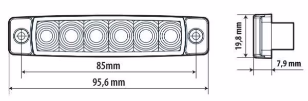 Lampa Luce ingombro - 6 Led - 12/24V