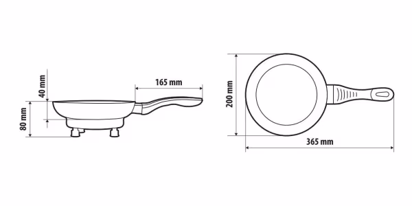 Lampa Electric Frying Pan, padella elettrica - Ø 20 cm - 12V - 180W - 13A