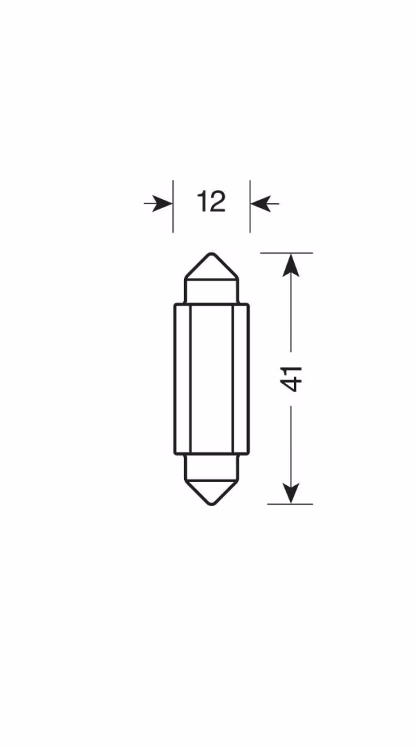 Pilot 12/24V Led Series 2 SMD x 1 chip - 12x41 mm - SV8,5-8 - 20 pz  - Scatola