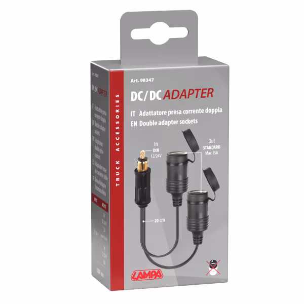 Lampa AD-2, Adattatore presa corrente doppia, 12/24V
