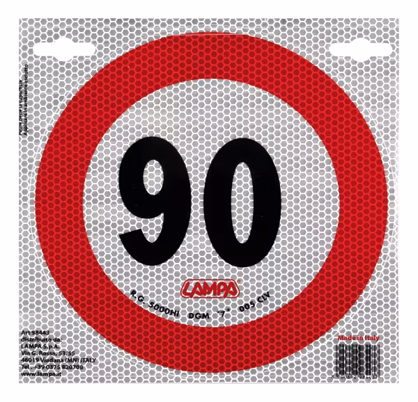 Lampa Contrassegno limite velocità - 90 Km/h