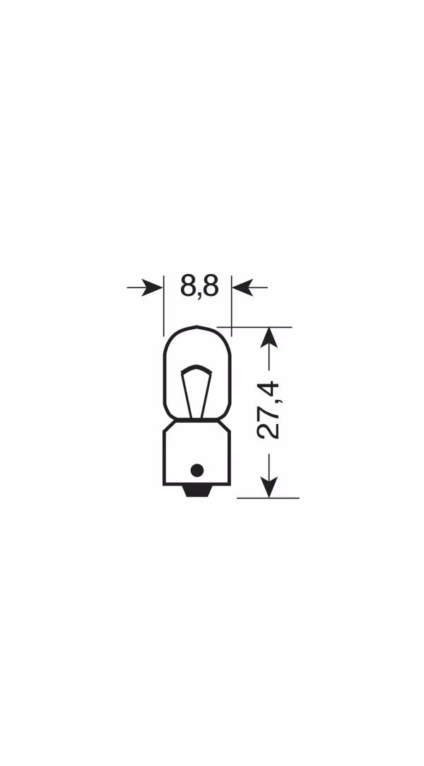 Osram 12V Original Line - T4W - 4W - BA9s - 1 pz  - Sfuso