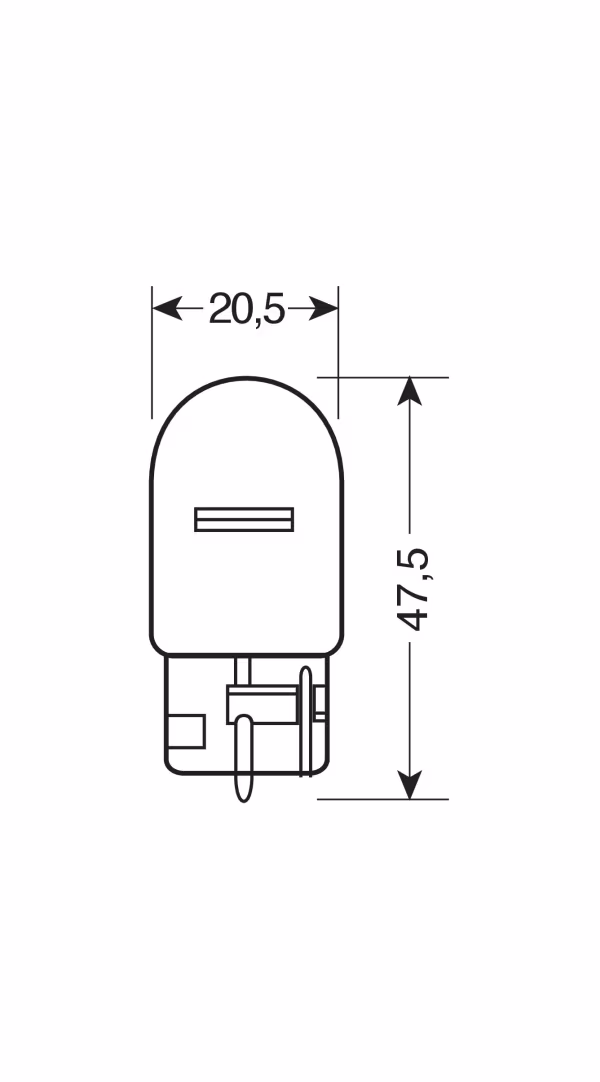 Lampa 12V Lampada con zoccolo vetro - W21W - 21W - W3x16d - 2 pz  - Scatola