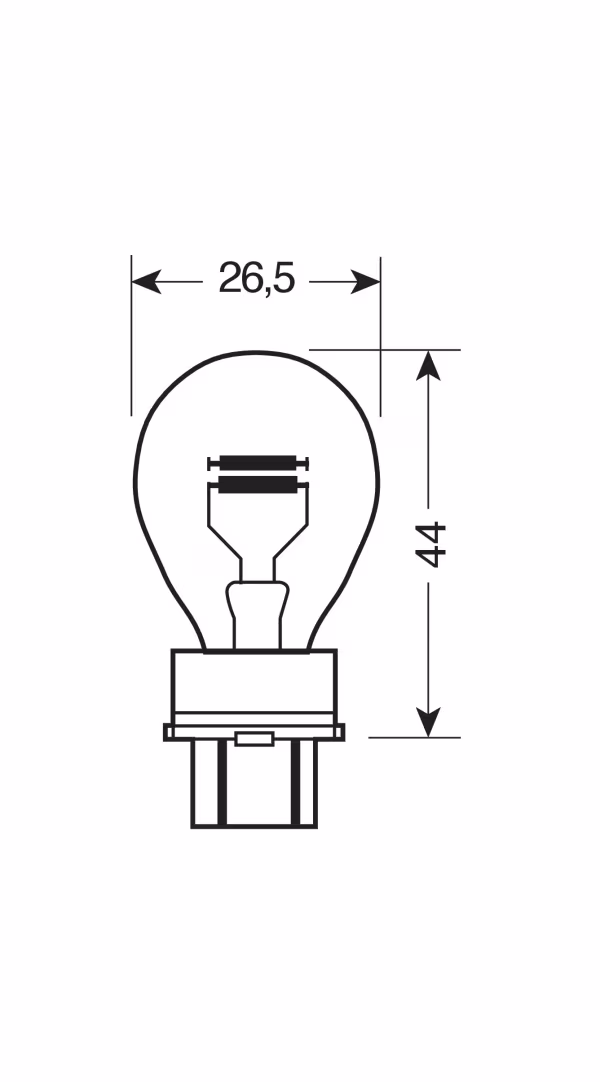Lampa 12V Lampada 2 filamenti - P27/7W - 27/7W - W2,5x16q - 10 pz  - Scatola