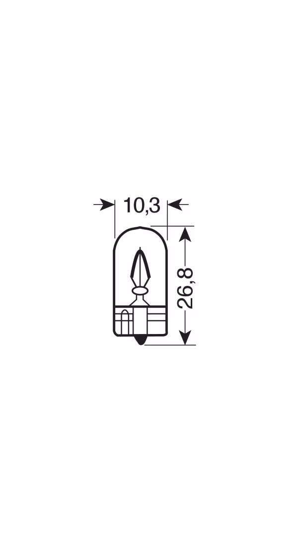 Lampa 12V Lampada con zoccolo vetro - W3W - 3W - W2,1x9,5d - 2 pz  - Scatola