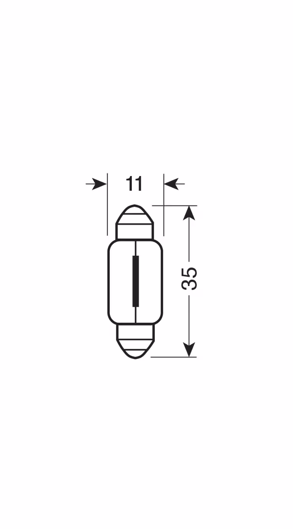 Lampa 12V Lampada siluro - C5W - 11x35 mm - 5W - SV8,5-8 - 10 pz  - Scatola