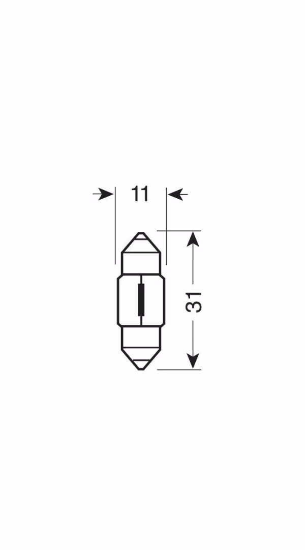 Lampa 12V Lampada siluro - 11x31 mm - 10W - SV8,5-8 - 2 pz  - Scatola