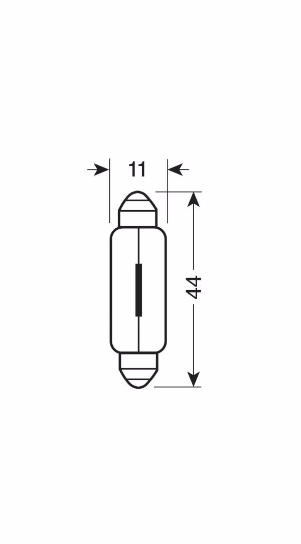 Lampa 12V Lampada siluro - 11x44 mm - 10W - SV8,5-8 - 2 pz  - Scatola