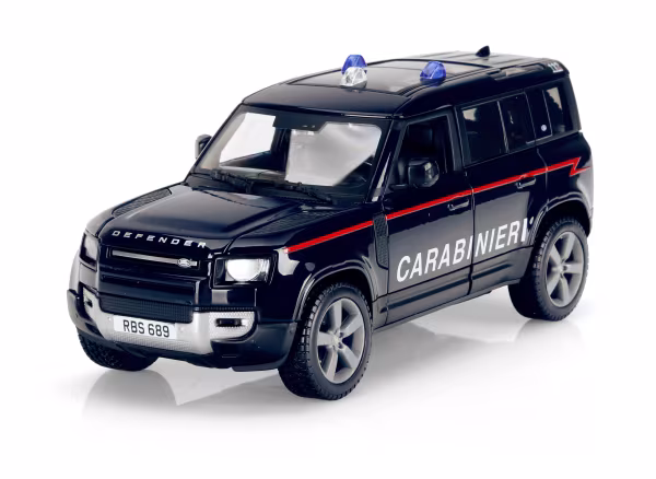 Burago Auto Carabinieri, Alfa Romeo Giulia / Stelvio, Land Rover Defender assortite, Burago, scala 1:24, scatola vetrina
