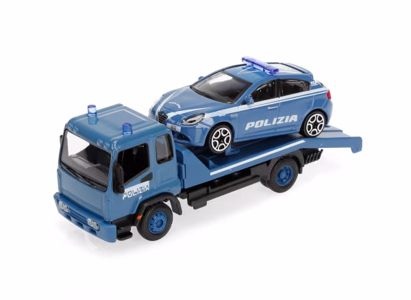 Burago Carro attrezzi Polizia con auto, Burago, scala 1:43