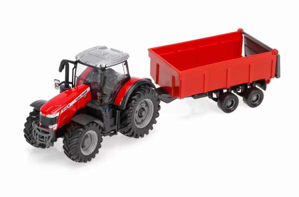 Burago Trattore agricolo con rimorchio, Burago, scala 1:43 - 1 pz assortito