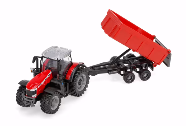 Burago Trattore agricolo con rimorchio, Burago, scala 1:43 - 1 pz assortito