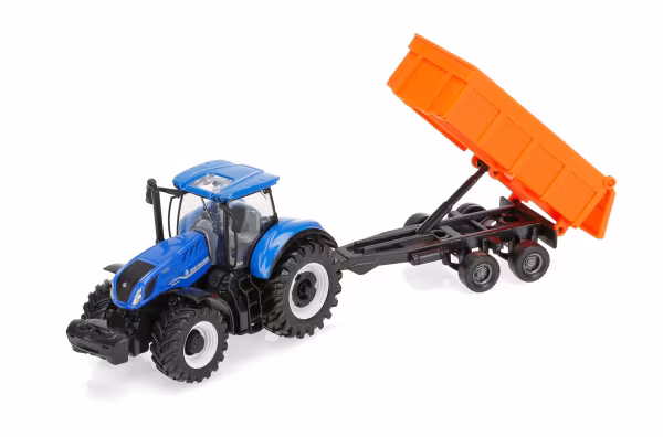Burago Trattore agricolo con rimorchio, Burago, scala 1:43 - 1 pz assortito
