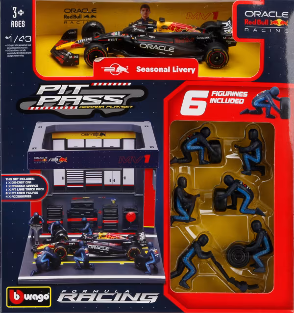 Burago Pit Stop Red Bull RB20 Verstappen, Burago, scala 1:43