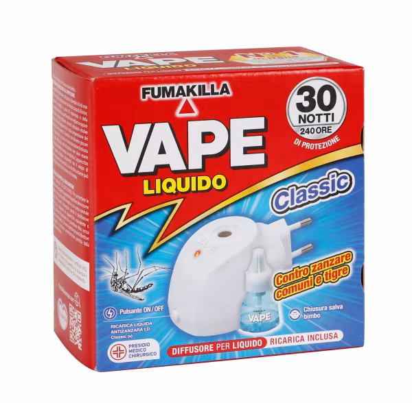 Lampa Vape, Elettroemanatore per liquido antizanzare + 1 Ricarica liquida Classic inclusa