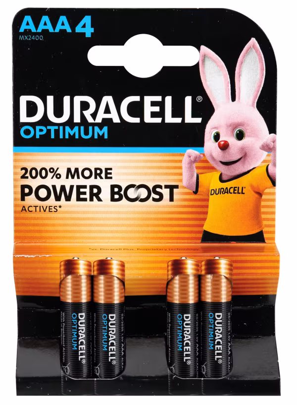 Duracell Duracell Optimum, mini stilo “AAA”, 4 pz