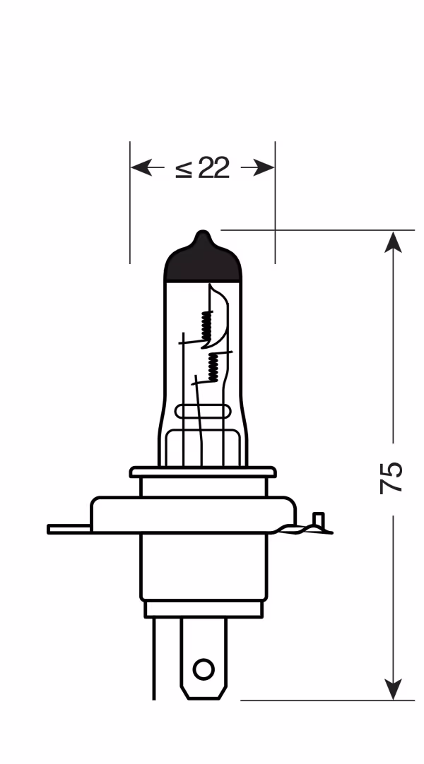 Osram 12V Original Line - H4 - 60/55W - P43t - 1 pz  - Scatola