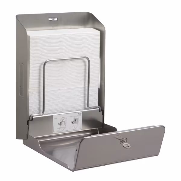Lampa Dispenser in acciaio inox per asciugamani in carta intercalati con piega a “Z”