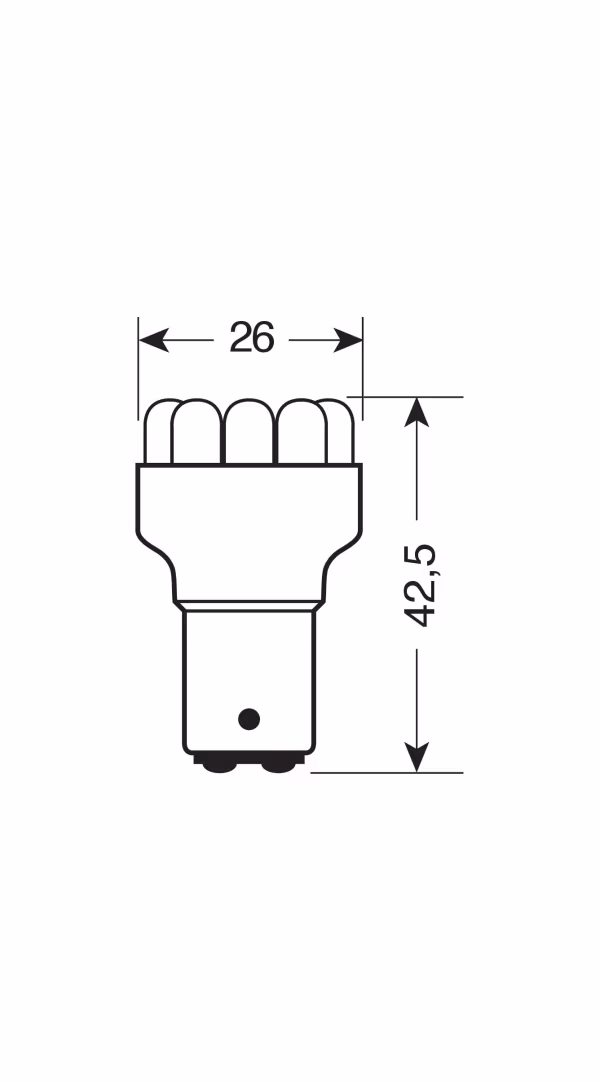 Pilot 12V Lampada Multi-Led 11 Led - (P21/5W) - BAY15d - 1 pz  - Scatola - Rosso