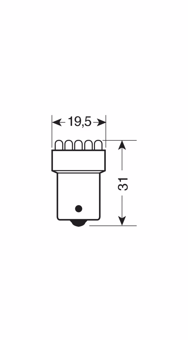 Pilot 12V Lampada Multi-Led 11 Led - (R10W) - BA15s - 1 pz  - Scatola - Rosso