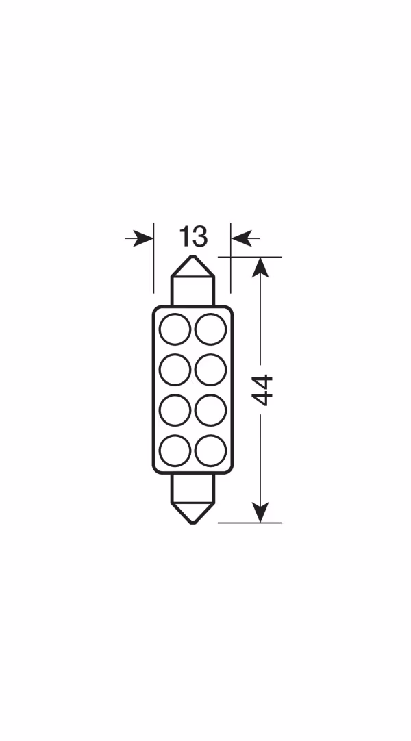 Pilot 12V Led Series - 8 Led - 13x44 mm - SV8,5-8 - 1 pz  - Scatola - Blu