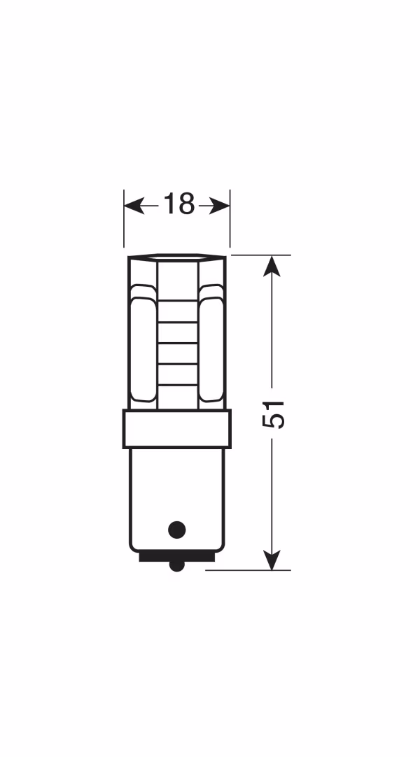 Pilot 12V Led Series - 8 super chips + 12 chips - (P21W) - Quadrifocus - BA15s - 1 pz  - D/Blister - Bianco