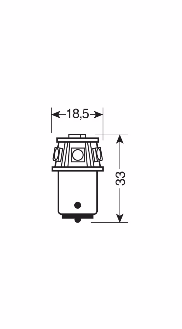 Pilot 12V Led Series - 6 SMD x 3 chips - (P21W) - BA15s - 1 pz  - Scatola - Bianco - Doppia polarità