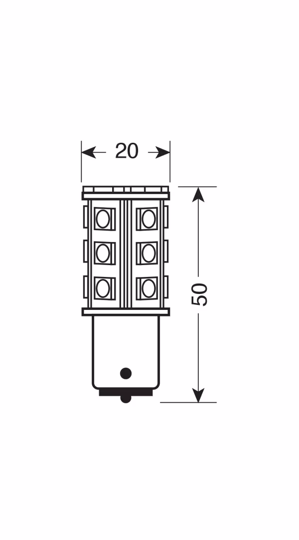 Pilot 12V Led Series - 27 SMD x 3 chips - (P21W) - BA15s - 1 pz  - Scatola - Bianco