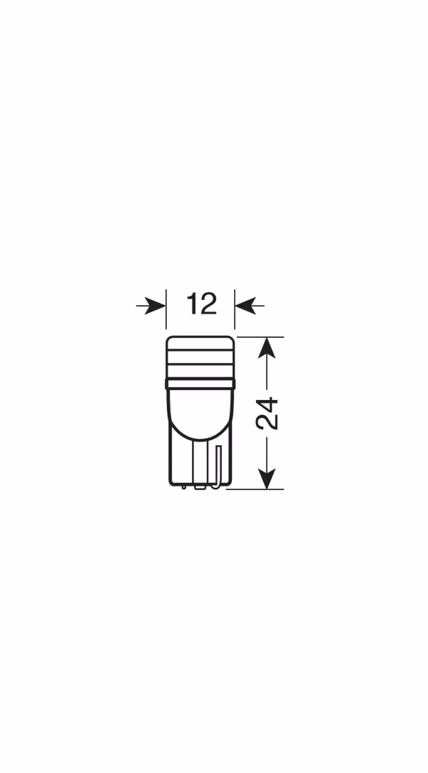 Pilot 12V Mega-Led 2 - 2 super chips - (T10) - W2,1x9,5d - 2 pz  - Scatola - Bianco - Doppia polarità