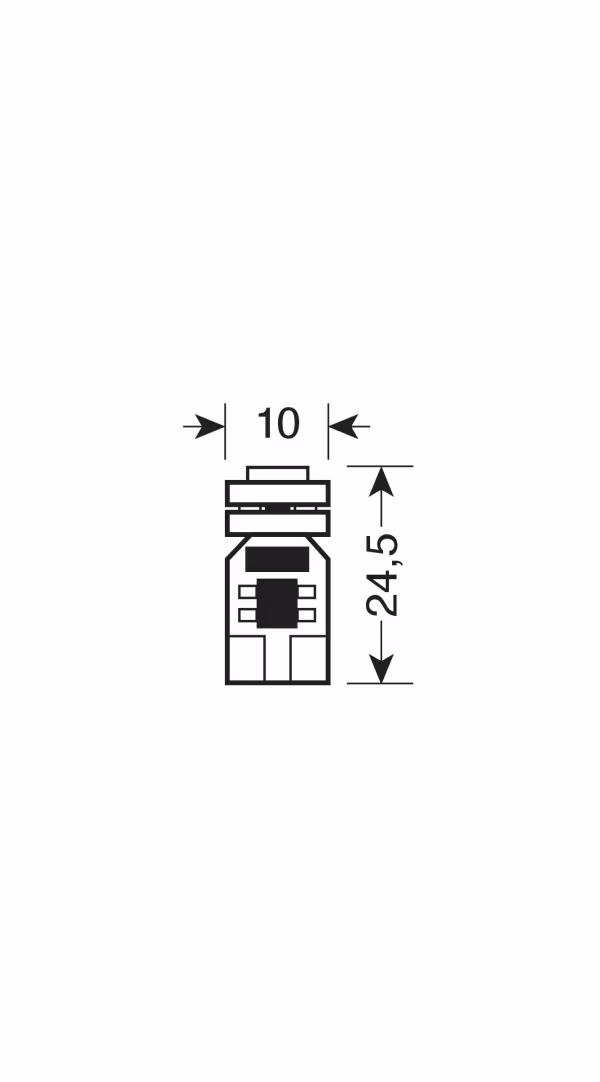 Pilot 12V Hyper-Led 12 - 4 SMD x 3 chips - (T10) - Quadrifocus - W2,1x9,5d - 2 pz  - Scatola - Bianco - Doppia polarità - Resistenza incorporata