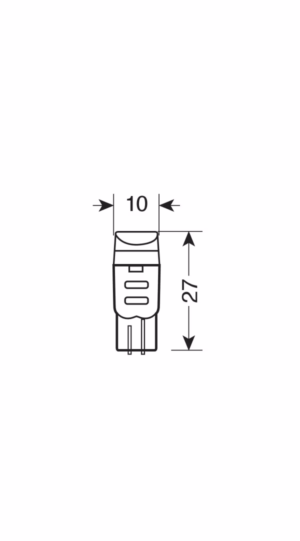 Pilot 12V Mega-Led 3 - 3 SMD x 1 chip - (T10) - W2,1x9,5d - 2 pz  - D/Blister - Bianco - Doppia polarità