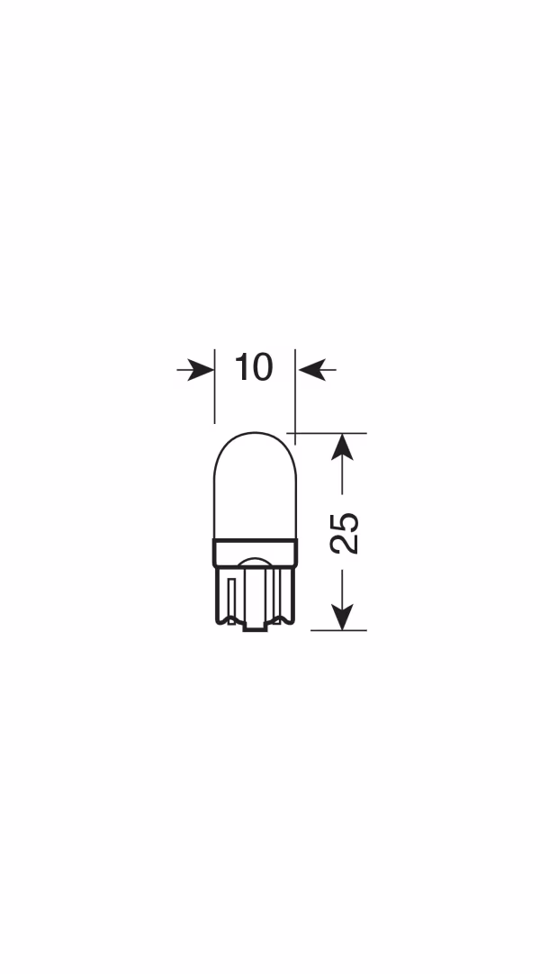 Pilot 12V Mega-Led 3 - 2 SMD x 1 chip + 1 SMD x 3 chips - (T10) - W2,1x9,5d - 2 pz  - Scatola - Bianco